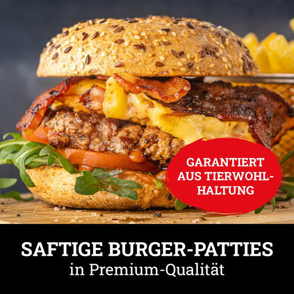 Anzeige Saftige Burger-Patties