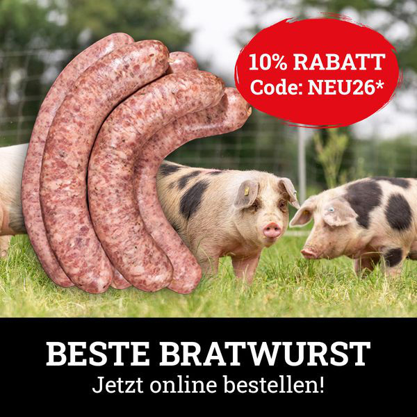 Anzeige Beste Bratwurst mit 10 Prozent Rabatt