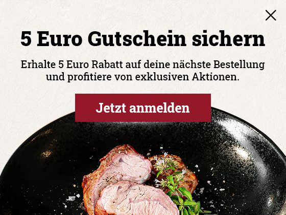 Pop-up im Onlineshop: 5 Euro Gutschein sichern