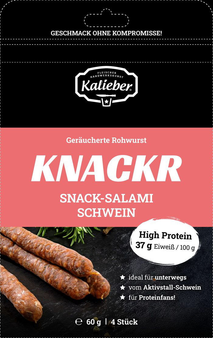 KNACKR Snack-Salami Schwein, Vorderseite