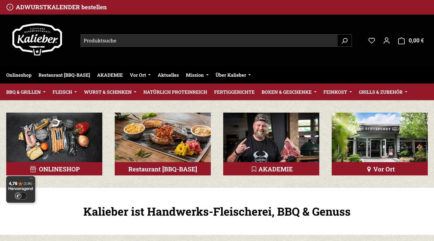 Neue Navigation auf kalieber.de